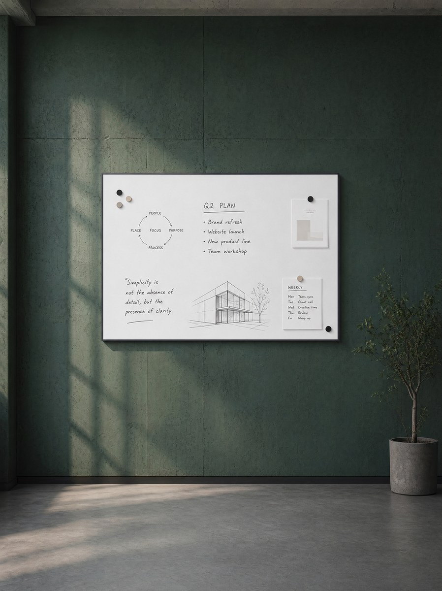 Slim Board en pared verde — Writeboards Sisplamo
